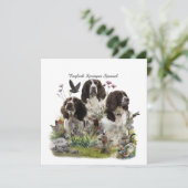 Spaniels "English Springer", Art Einladung (Stehend Vorderseite)