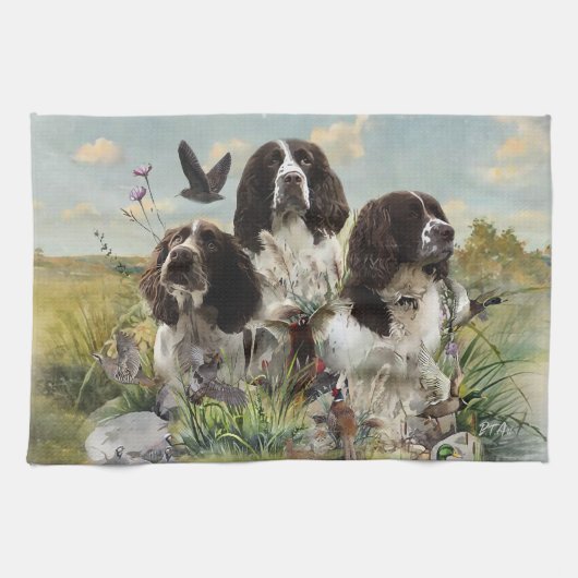 Spaniels "English Springer", Art Geschirrtuch (Horizontal)