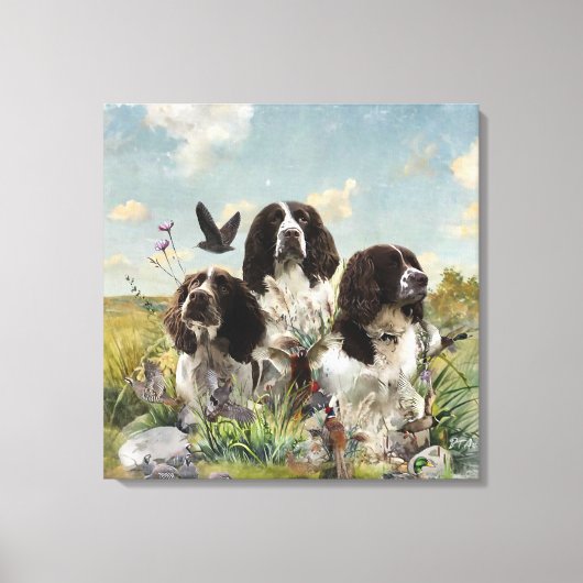 Spaniels "English Springer", Art Leinwanddruck (Vorderseite)