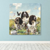 Spaniels "English Springer", Art Leinwanddruck (Insitu (Holzboden))