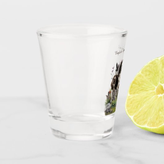 Spaniels "English Springer", Art Schnapsglas (Links)