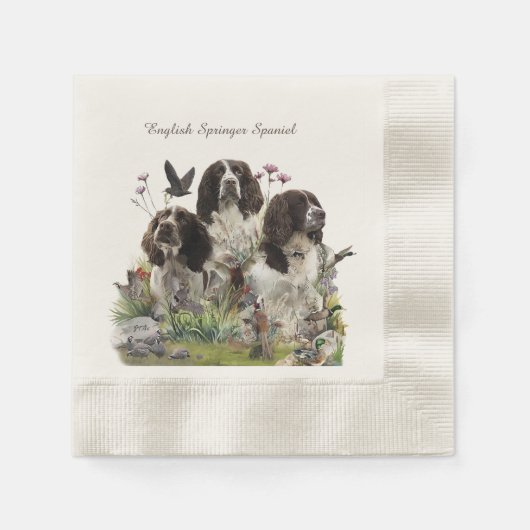 Spaniels "English Springer", Art Serviette (Vorderseite)