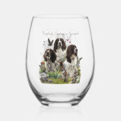 Spaniels "English Springer", Art Weinglas Ohne Stiel (Vorderseite)