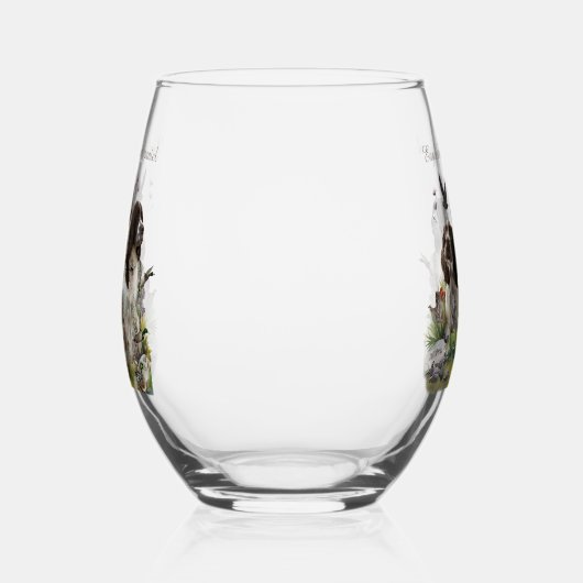 Spaniels "English Springer", Art Weinglas Ohne Stiel (Rechts)
