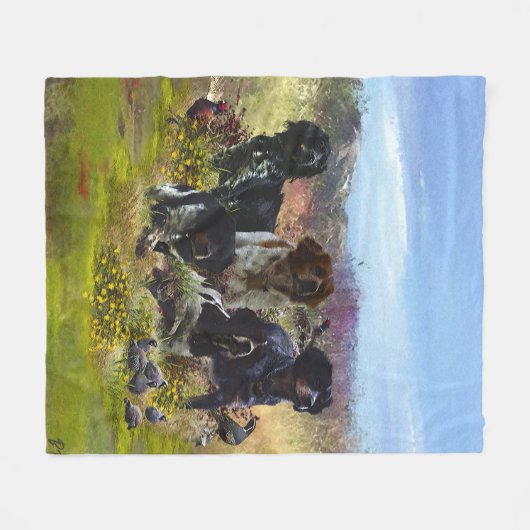 Spaniels in der Bretagne, Vogeljagd Fleecedecke (Vorderseite (Horizontal))
