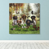 Spaniels in der Bretagne, Vogeljagd Leinwanddruck (Insitu (Holzboden))