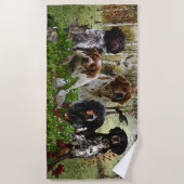 Spaniels in der Bretagne, Vogeljagd Strandtuch (Vorderseite)