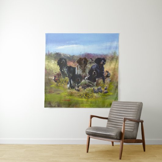 Spaniels in der Bretagne, Vogeljagd Wandteppich (Beispiel (Horizontal))