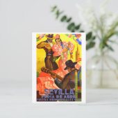 Spanien 1949 Sevilla April Fair Poster Postkarte (Stehend Vorderseite)