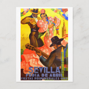 Spanien 1949 Sevilla April Fair Poster Postkarte