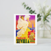 Spanien 1955 Sevilla April Fair Poster Postkarte (Stehend Vorderseite)