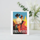 Spanien 1961 Sevilla April Fair Poster Postkarte (Stehend Vorderseite)