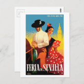 Spanien 1961 Sevilla April Fair Poster Postkarte (Vorne/Hinten)