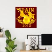 Spanien 2010 Großes Plakat für Fußballfans (Heimbüro)