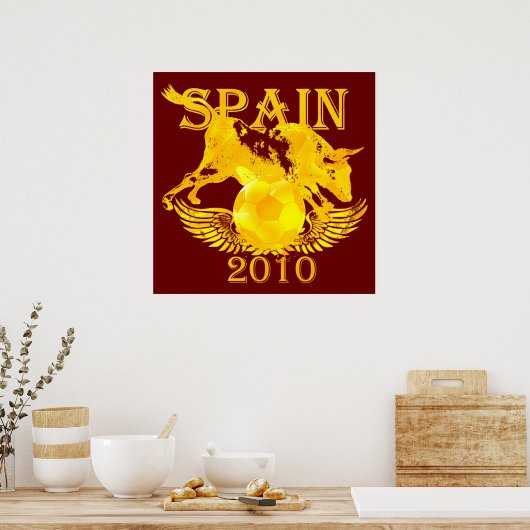 Spanien 2010 Großes Plakat für Fußballfans (Küche)