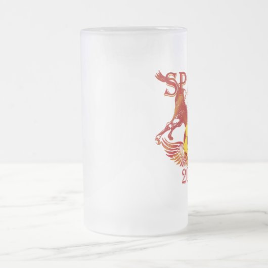 Spanien 2010 mattierte Glasbier-Tasse für Spanier Mattglas Bierglas (Mittel)