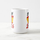 Spanien 2026 Fußballfan-Design mit Flaggenfarben Kaffeetasse (Mittel)