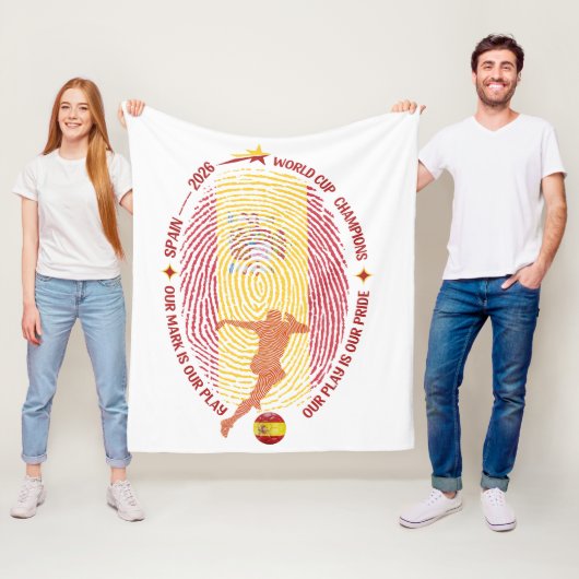 Spanien 2026 Weltmeister Fleece-Decke Fleecedecke (Beispiel)