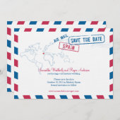 Spanien Air Mail Hochzeit speichern Datum Save The Date (Vorne/Hinten)