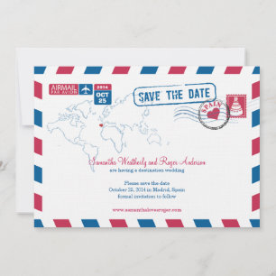 Spanien Air Mail Hochzeit speichern Datum Save The Date