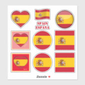 Spanien Aufkleber und spanische Flagge, Herz/Sport (Blatt)