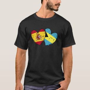 Spanien Bahamas Flagge Geteilte Herzen Spanisch Ba T-Shirt