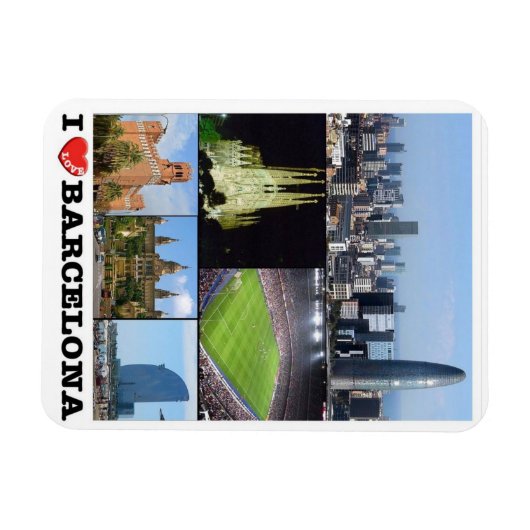 Spanien - Barcelona - I Liebe - Magnet (Horizontal)