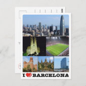 Spanien - Barcelona - I Liebe - Postkarte (Vorne/Hinten)