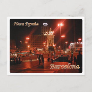Spanien - Barcelona - Spanien - Platz - Postkarte