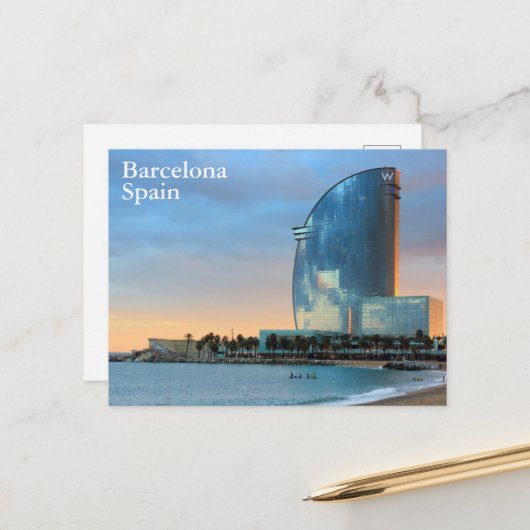 Spanien Barcelona Vintage Tourismus Hinzufügen Postkarte (Vorderseite/Rückseite Beispiel)