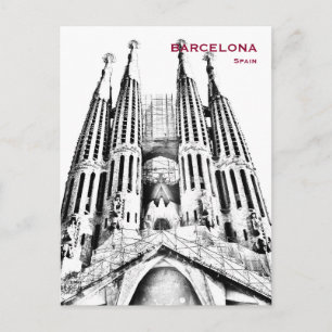 Spanien Barcelona Vintage Tourismus Postkarte