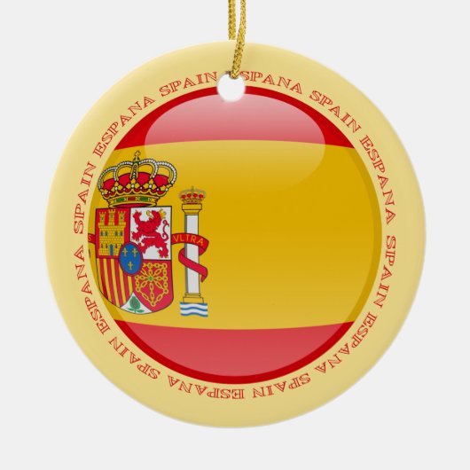 Spanien-Blasen-Flagge Keramikornament (Vorne)