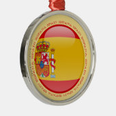 Spanien-Blasen-Flagge Silbernes Ornament (Rechts)