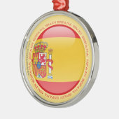 Spanien-Blasen-Flagge Silbernes Ornament (Links)