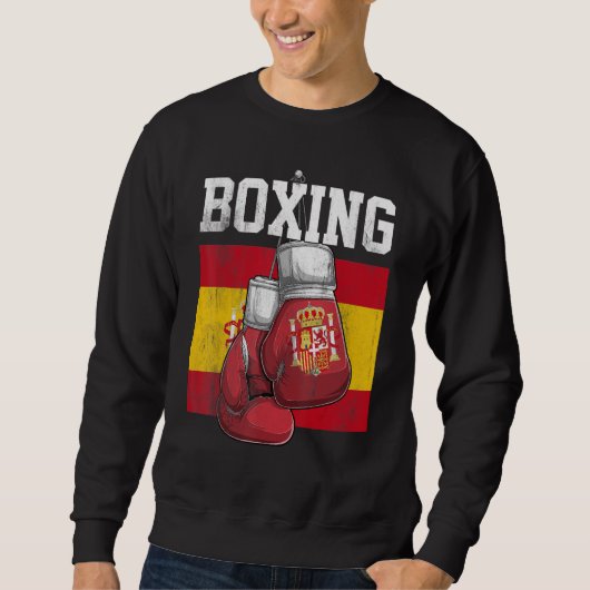 Spanien Boxhandschuhe Boxer Boxen Spanier Flagge Sweatshirt (Vorderseite)