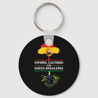 Spanien Brasilien Flaggen Erbe Geschenk Expat Fans Schlüsselanhänger