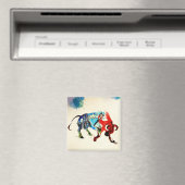 Spanien Bull Vintage Liebe Wasserfarbe Magnet (In Situ (Geschirrspüler))