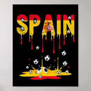 Spanien Dripping Flag Football Poster