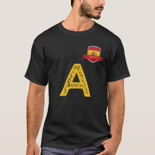 Spanien Espa a Human Flag Letter A Spain Espa a T  T-Shirt