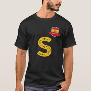 Spanien Espa a Human Flag Letter S Spain Espa a T-Shirt