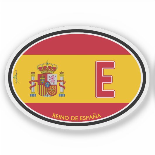SPANIEN Espana Spanische Fahrzeug-ID-Flaggenaufkle Aufkleber (Vorderseite)