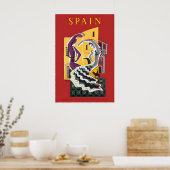 Spanien Espania Iberia Vintage Reiseposter Poster (Küche)