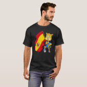 Spanien Fan Katze T-Shirt (Vorne ganz)