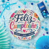 Spanien Feliz Cumpleaños Floral Fiesta Geburtstag Pappteller (Party)