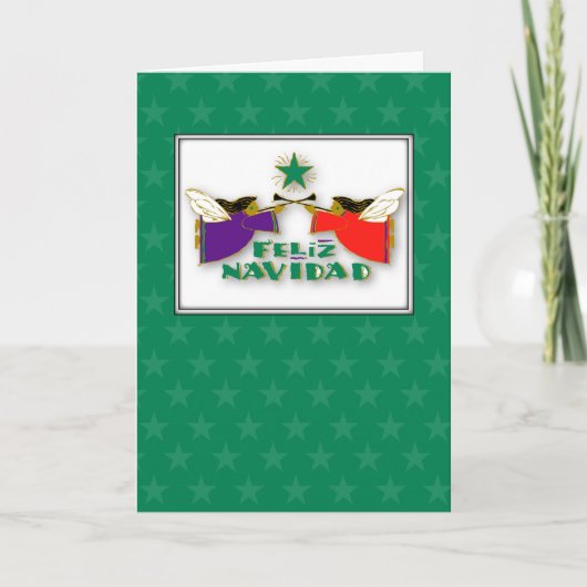 Spanien, Feliz Navidad Angels Karte (Vorderseite)