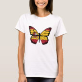 SPANIEN FLAG BUTTERFLY T-Shirt (Vorderseite)