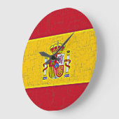 SPANIEN FLAG Clock Große Wanduhr (Winkel)