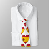 Spanien Flag Farben Herzmuster Neck Tie Krawatte (Gebunden)