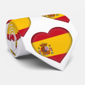 Spanien Flag Farben Herzmuster Neck Tie Krawatte (Gerollt)