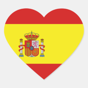 Spanien Flag Heftsticker Herz-Aufkleber